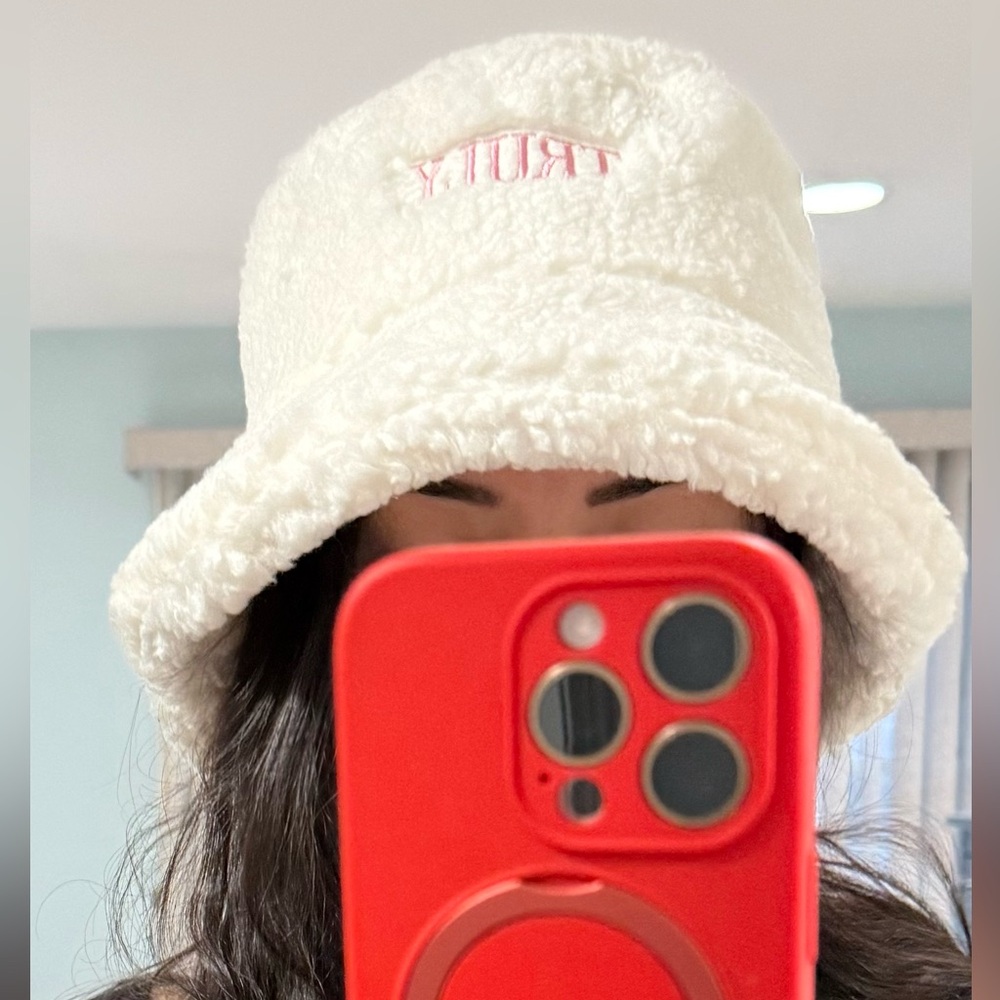 Truly White Fuzzy Bucket Hat